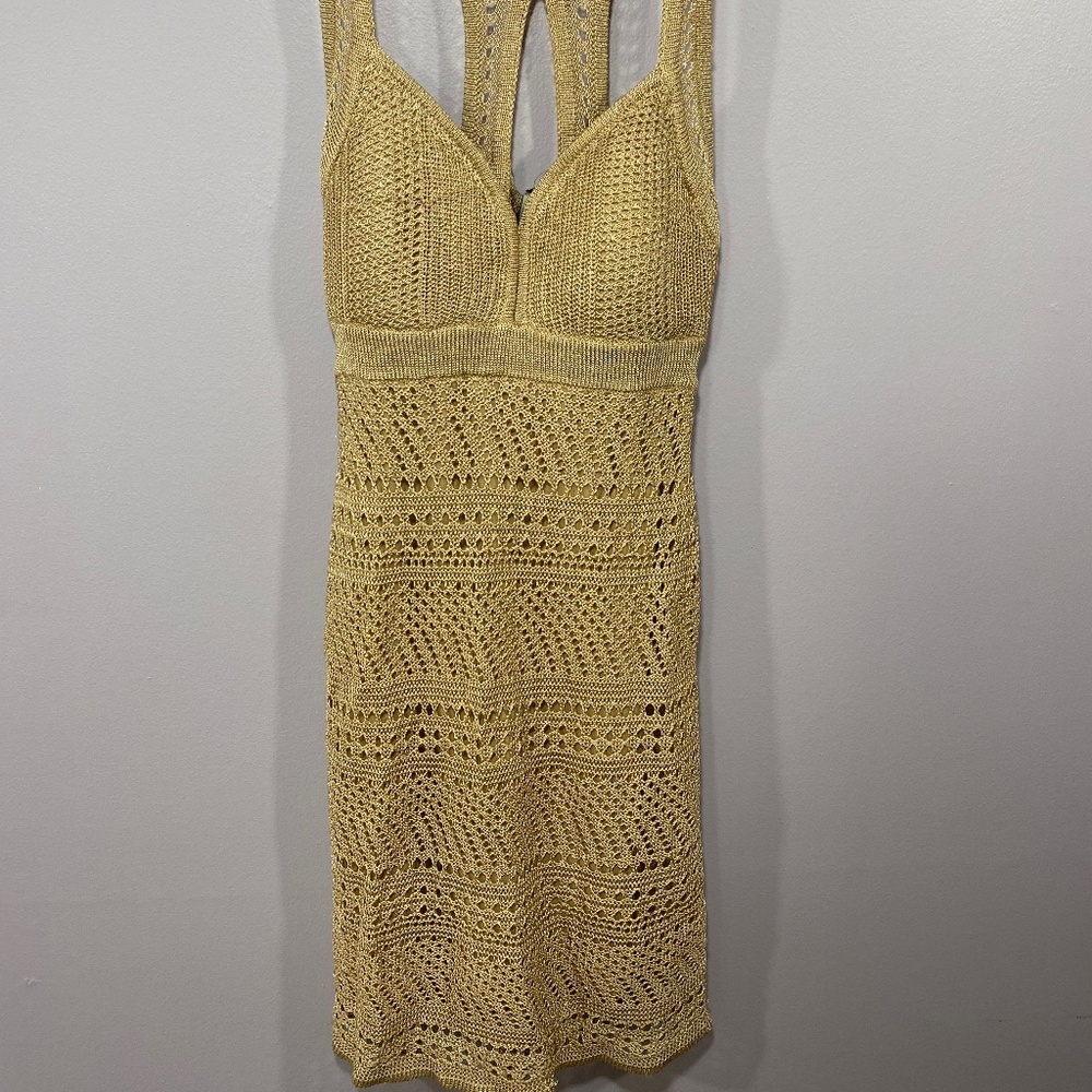Guess gold crotchet dress